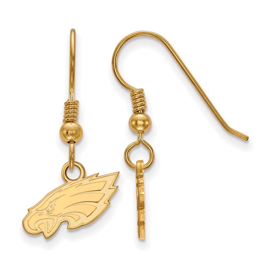 Gold-Plated Sterling Silver Philadelphia Eagles Dangle Earrings Gold-Plated Sterling Silver Philadelphia Eagles Dangle Earrings